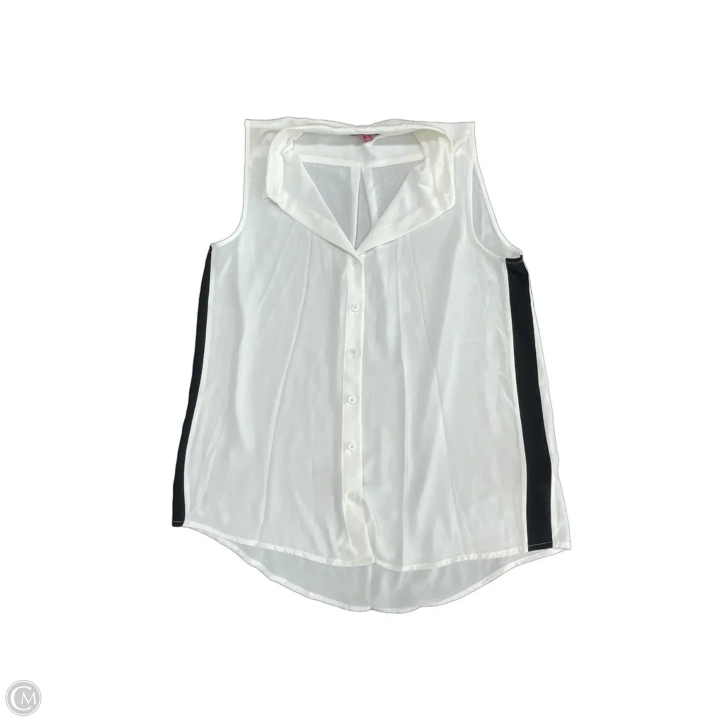 Blouse Sleeveless By Vince Camuto In Black & White, Size: M