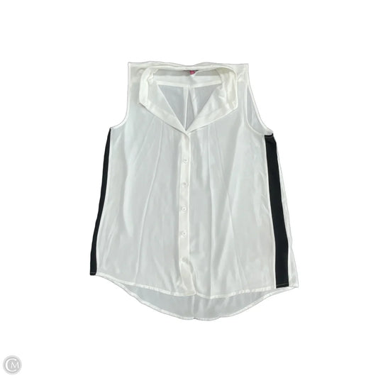 Blouse Sleeveless By Vince Camuto In Black & White, Size: M