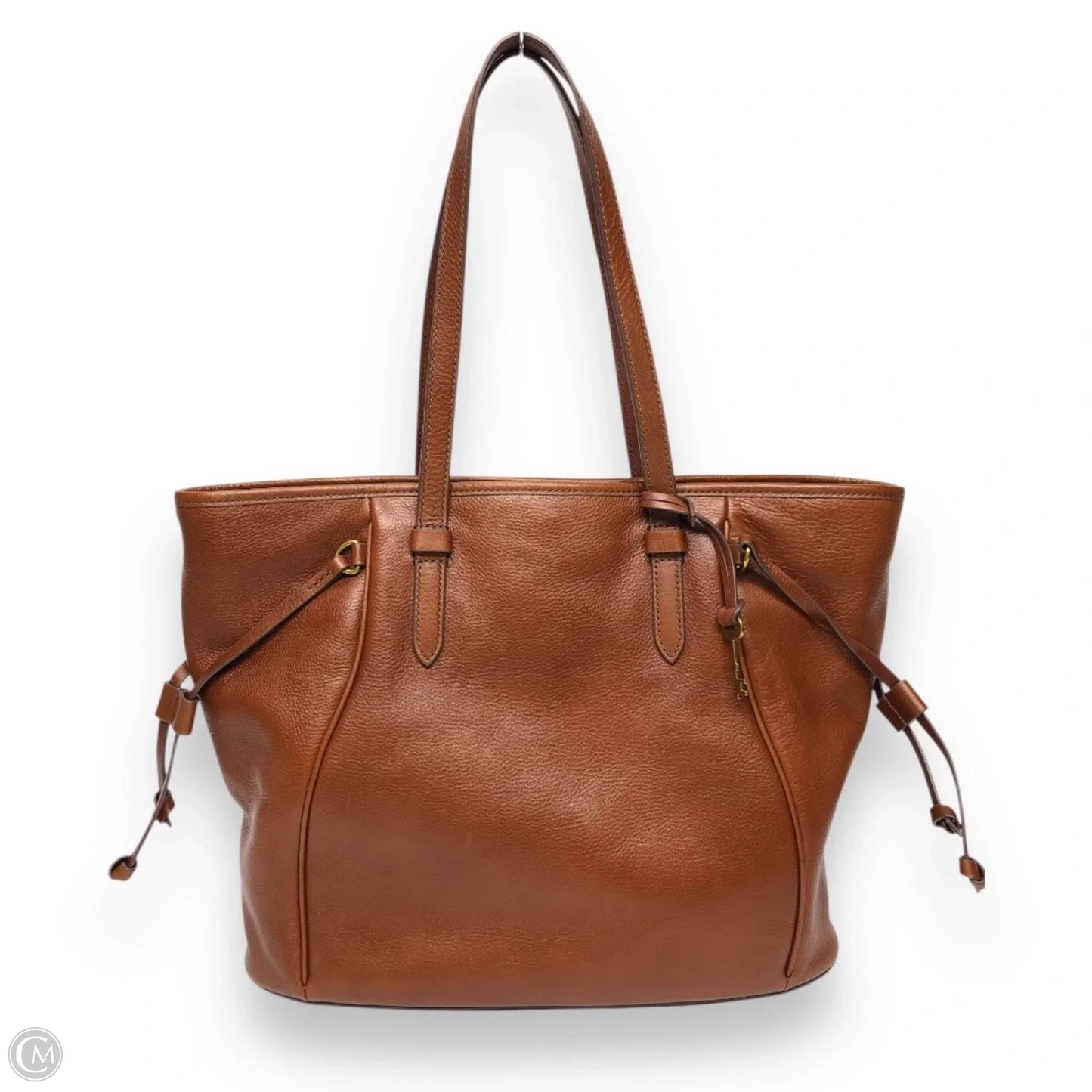 Handbag Leather By Fossil, Size: Medium