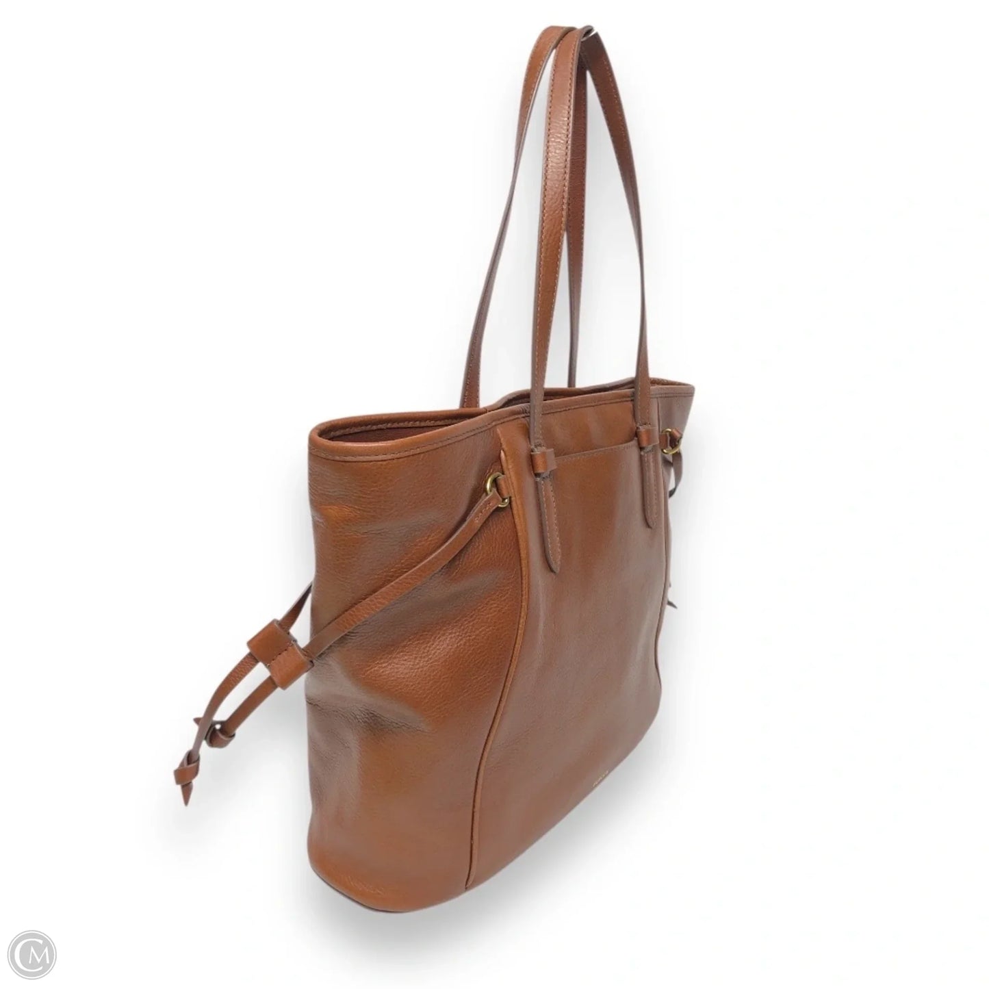 Handbag Leather By Fossil, Size: Medium