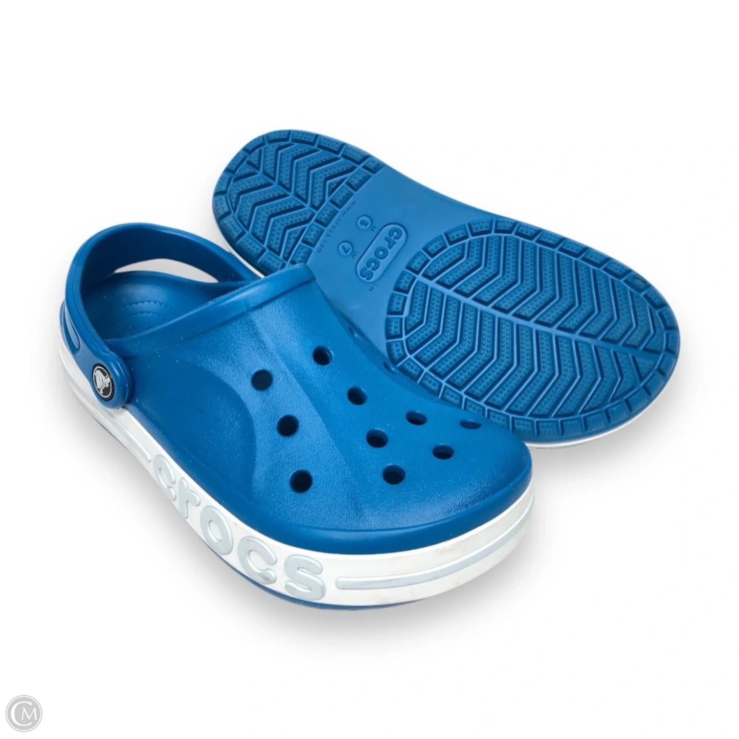 Shoes Flats By Crocs In Blue, Size: 7