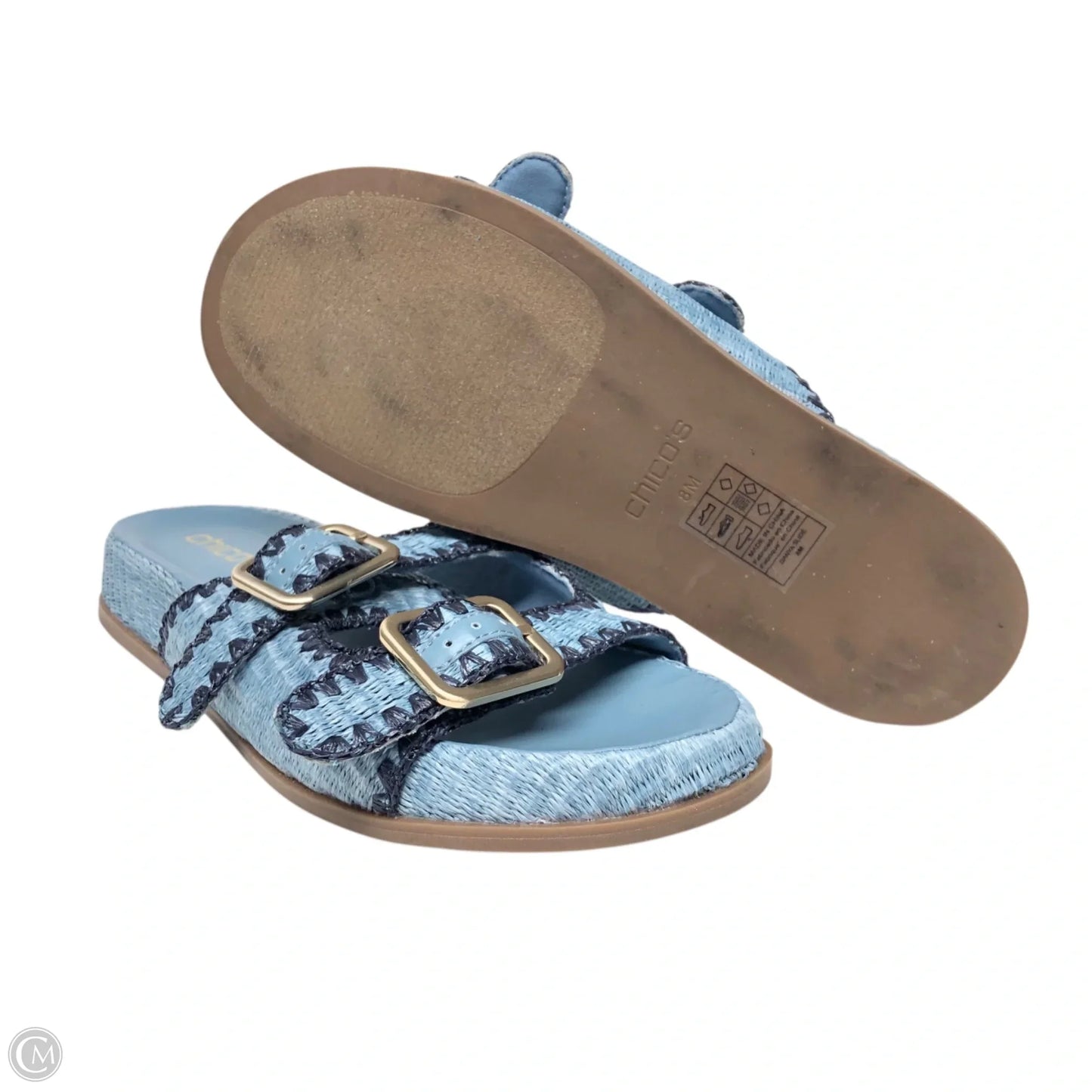 Sandals Flats By Chicos In Blue, Size: 8