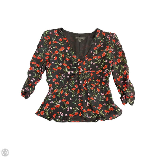 Blouse 3/4 Sleeve By Banana Republic In Floral Print, Size: S