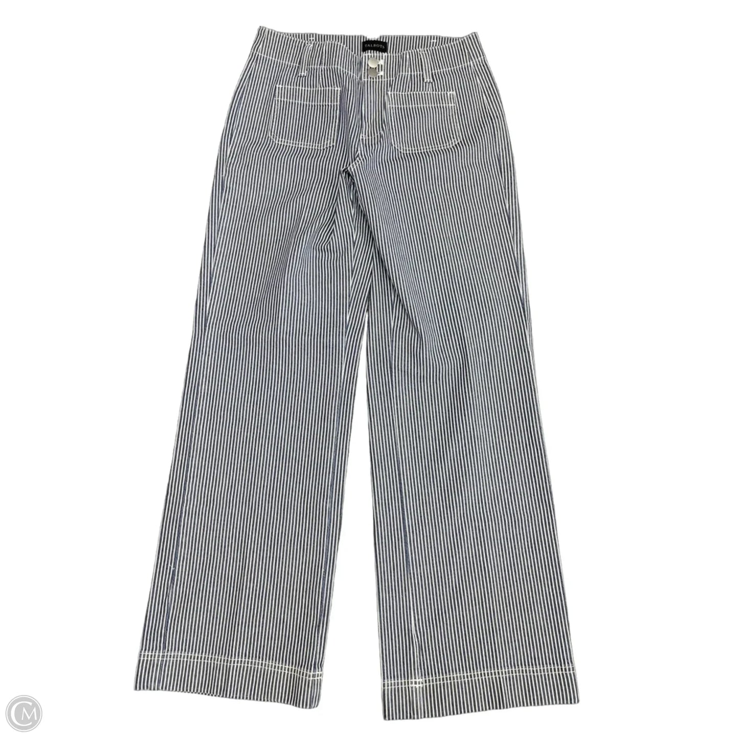 Jeans Wide Leg By Talbots In Striped Pattern, Size: 4