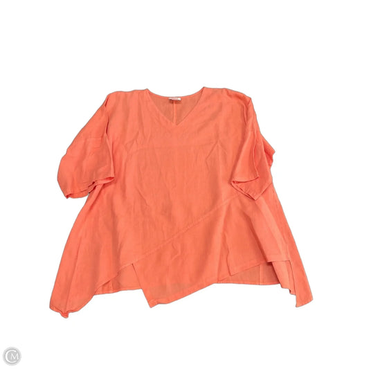 Tunic 3/4 Sleeve By Clothes Mentor In Orange, Size: L