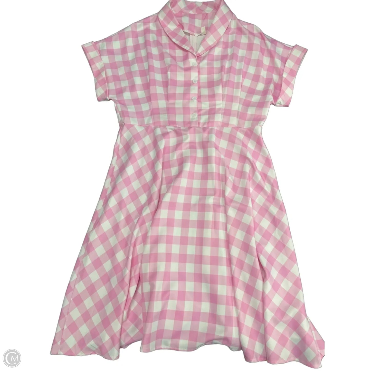 Dress Casual Short By Cme In Pink & White, Size: 2x