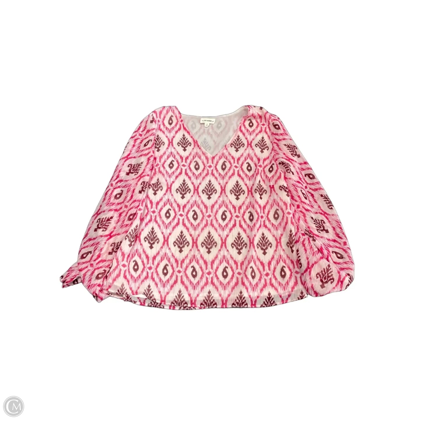 Blouse Long Sleeve By Ee Some In Pink, Size: M