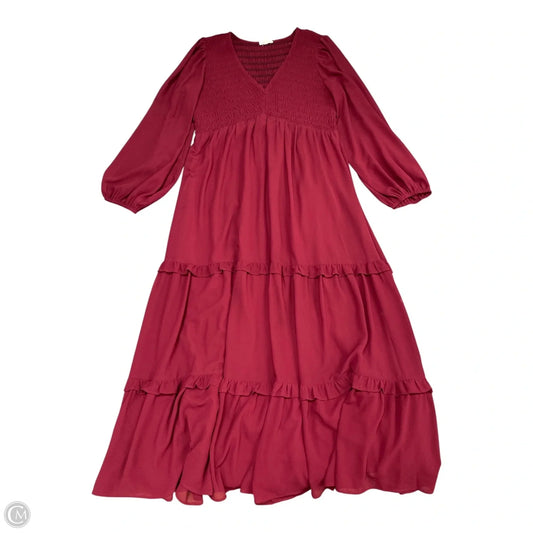 Dress Casual Midi By Jodifl In Maroon, Size: L