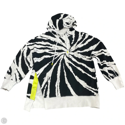 Sweatshirt Hoodie By Fabletics In Black & White, Size: M