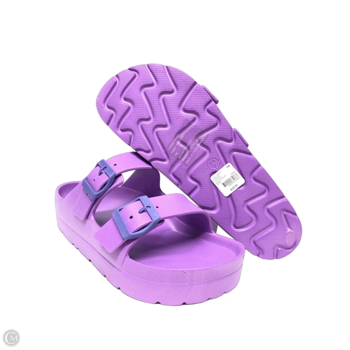 Sandals Flats By Lane Bryant In Purple, Size: 7