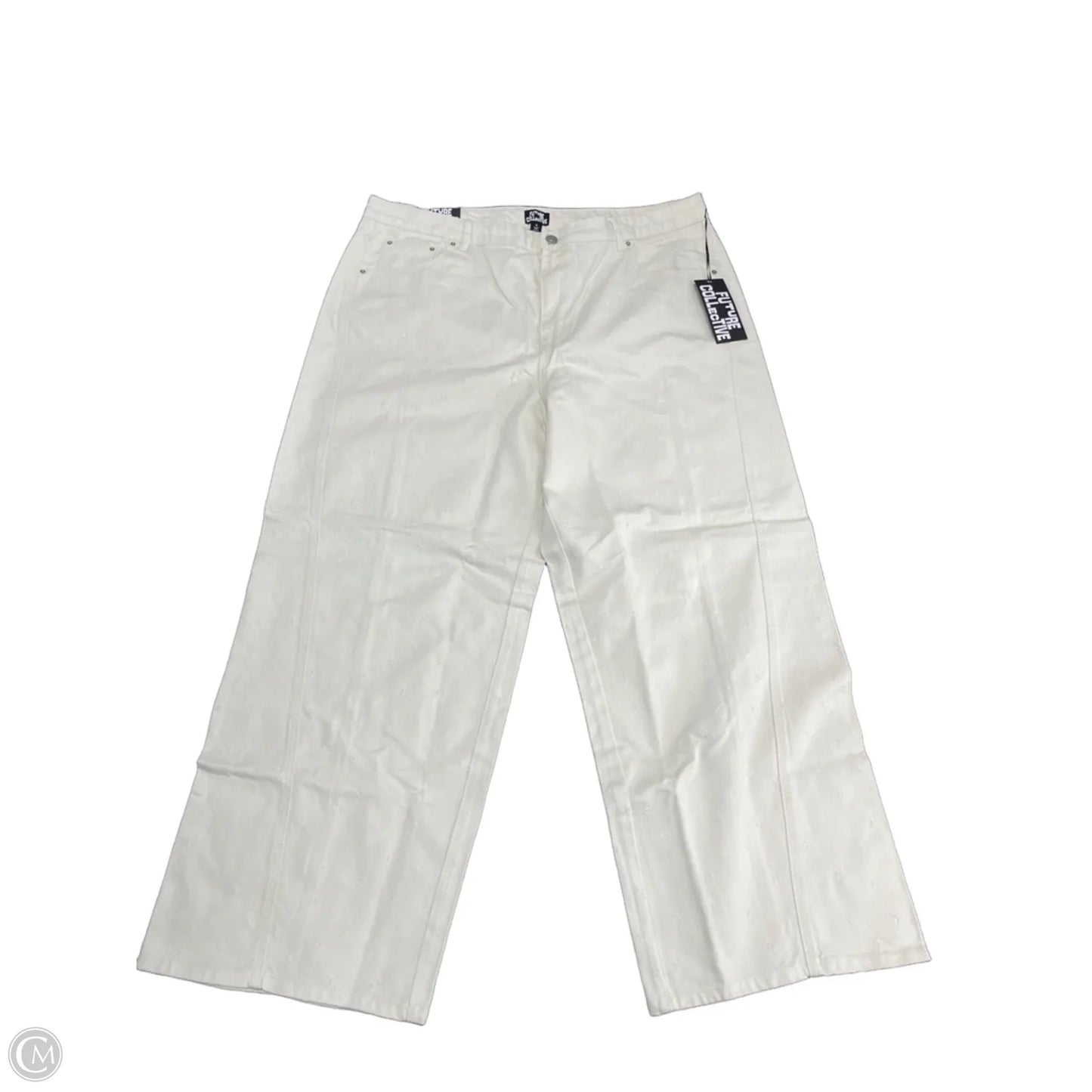 Jeans Wide Leg By Future Collective In Beige, Size: 18