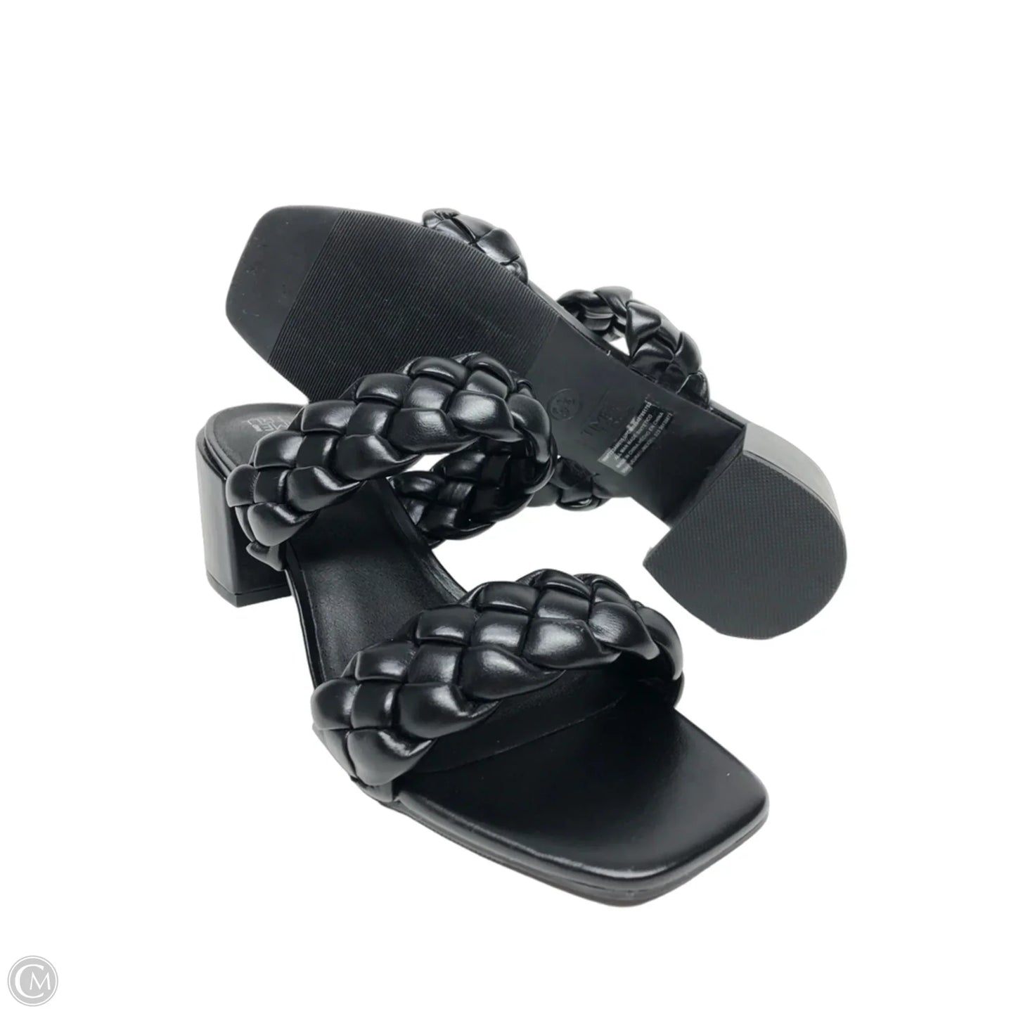 Sandals Heels Block By Time And Tru In Black, Size: 9.5