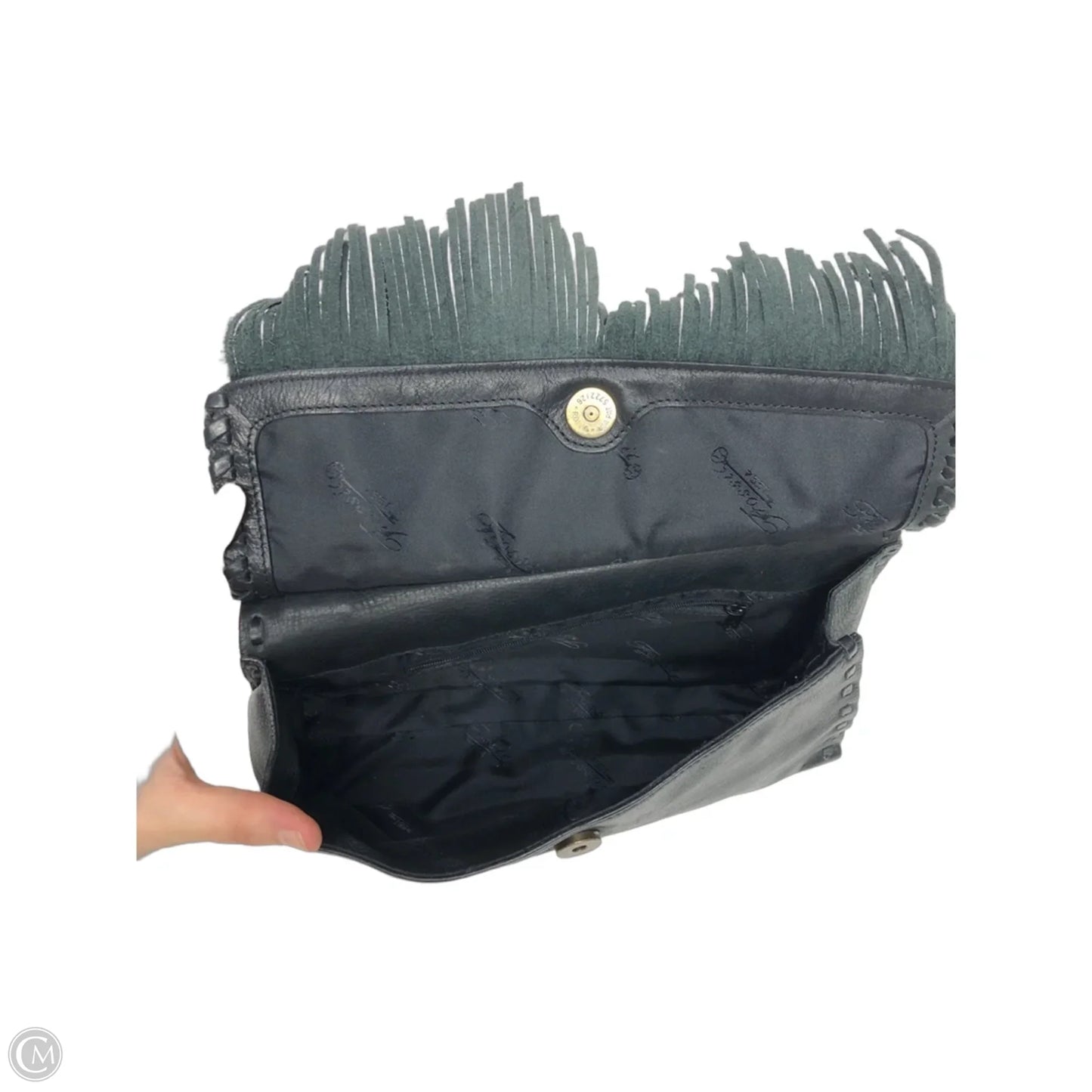 Handbag Leather By Fossil, Size: Medium