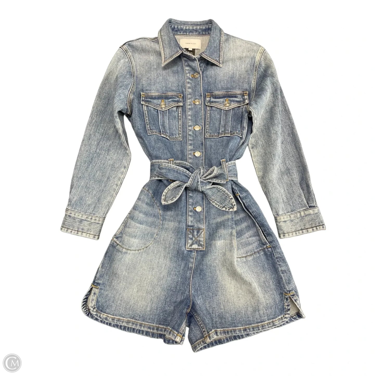 Romper By Current Elliott In Blue Denim, Size: S