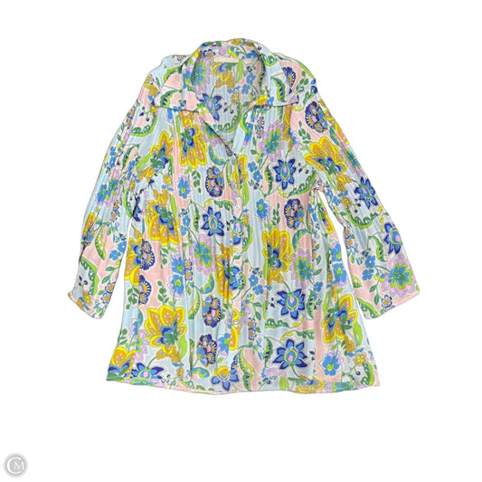 Blouse Long Sleeve By Sunny Leigh In Floral Print, Size: L