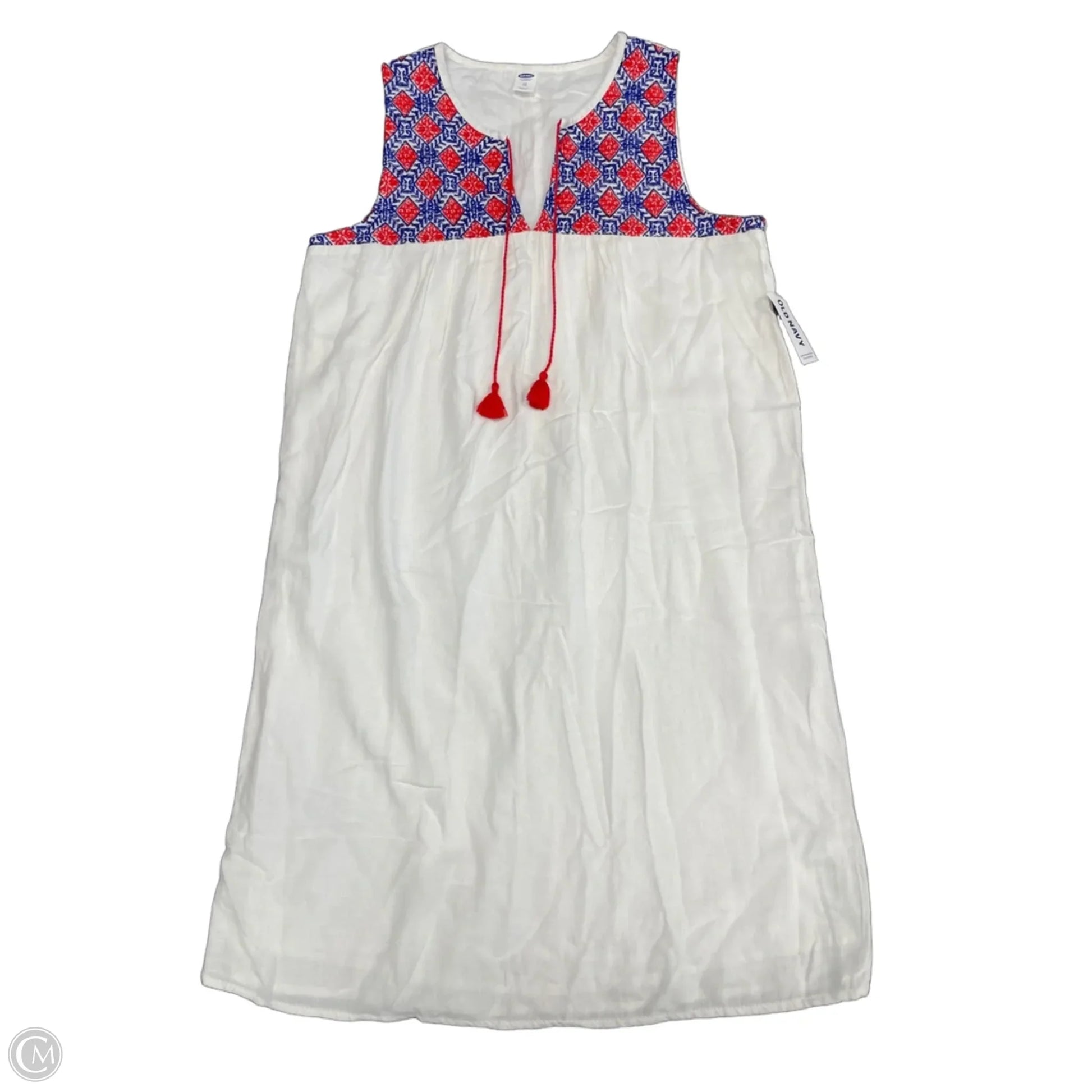 old navy red white and blue dress OLD NAVY Girls Red White & Blue Cotton Jersey Dress Size L (10/12)