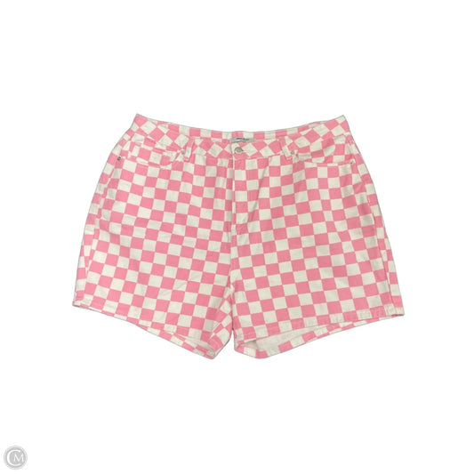 Shorts By American Bazi In Pink & White, Size: 1x