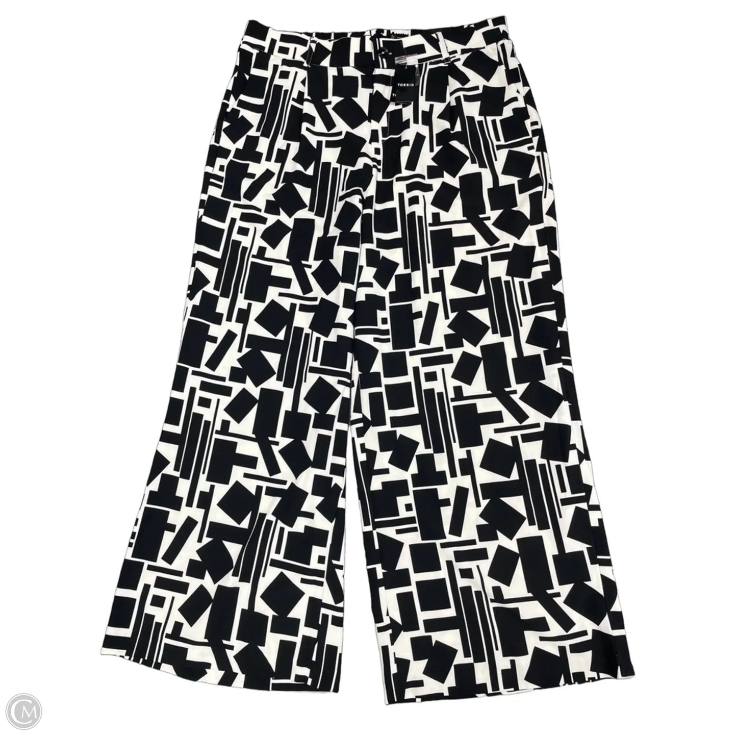 Pants Wide Leg By Studio 1 In Black & White, Size: 16