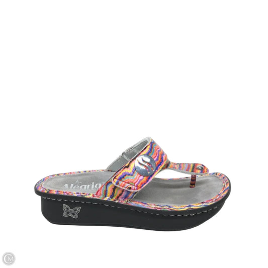 Sandals Heels Wedge By Alegria In Multi-colored, Size: 6.5
