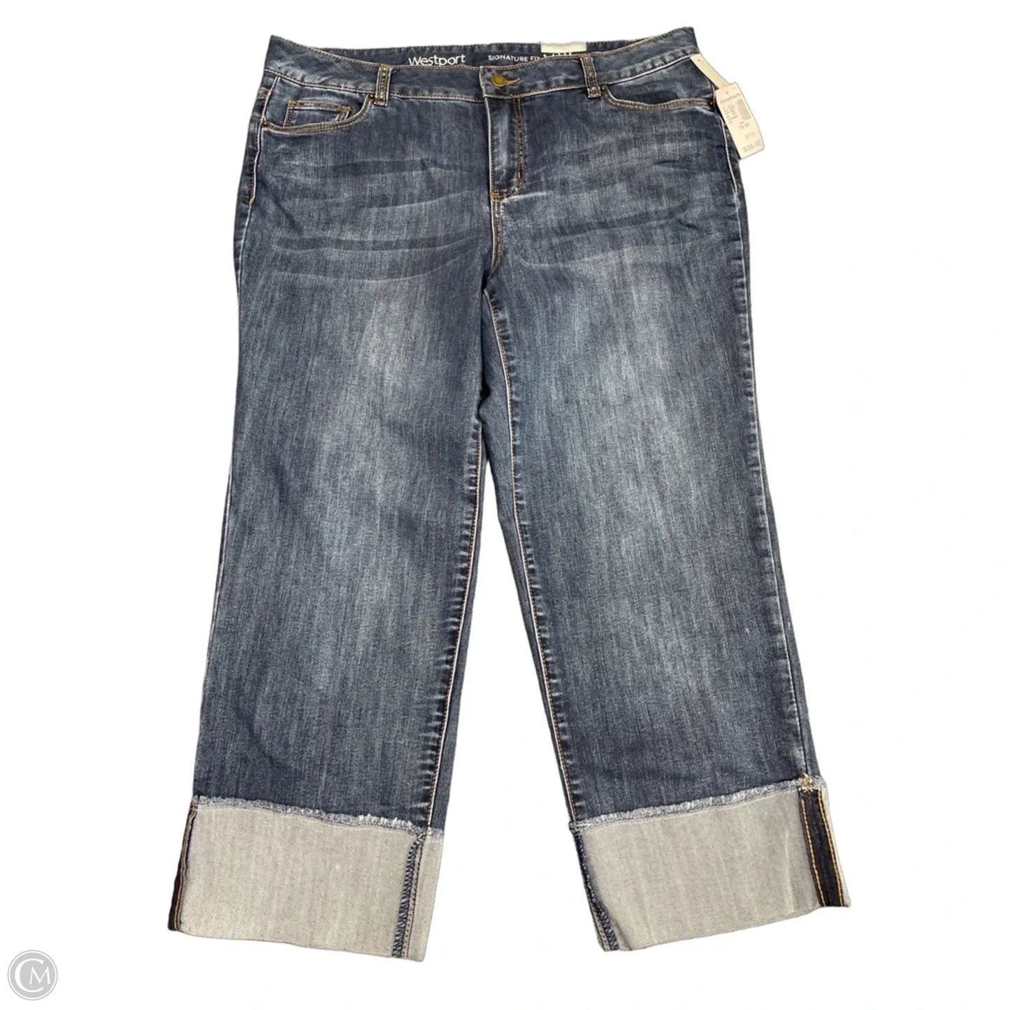 Jeans Cropped By Westport In Blue Denim, Size: 16