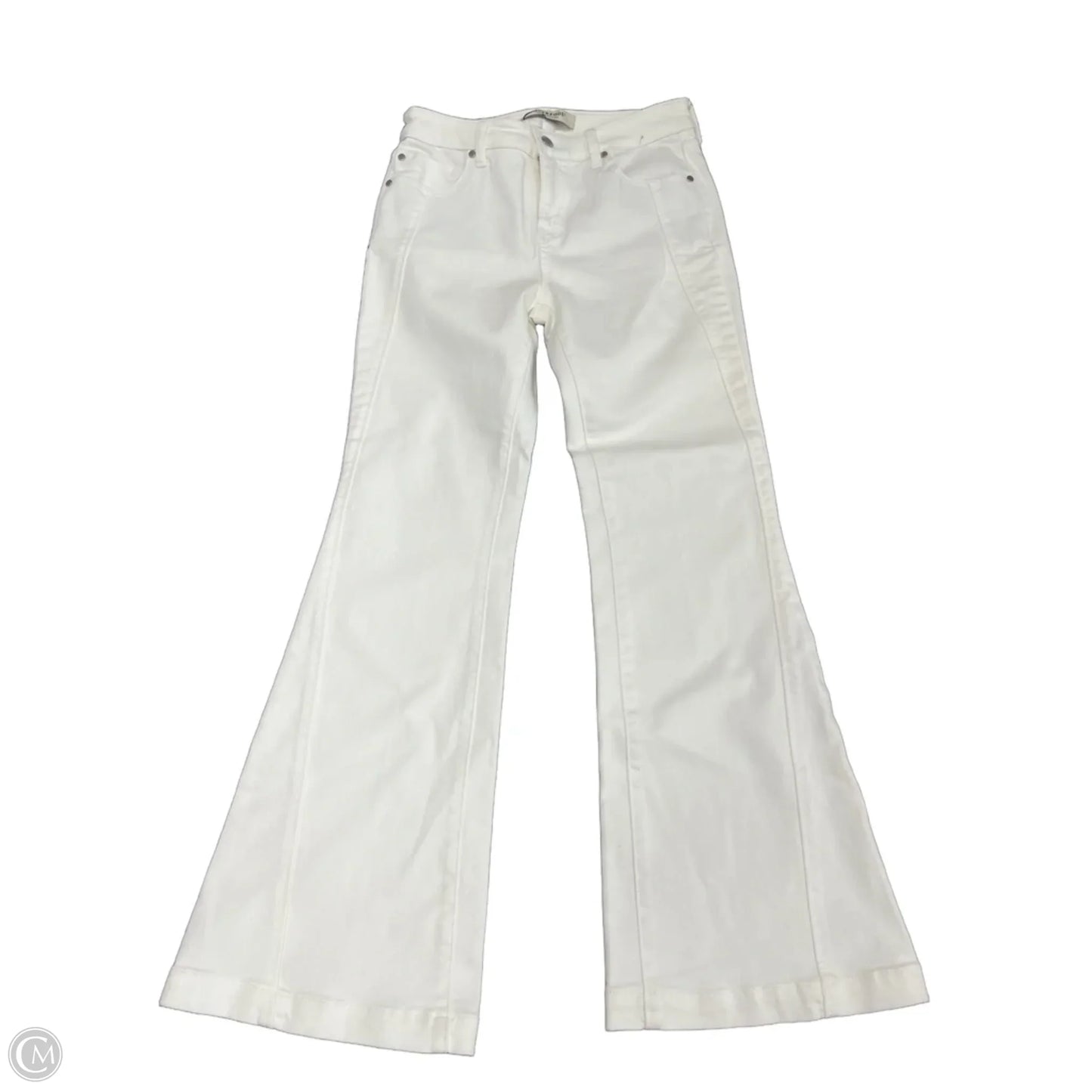 Jeans Flared By Liverpool In White Denim, Size: 4