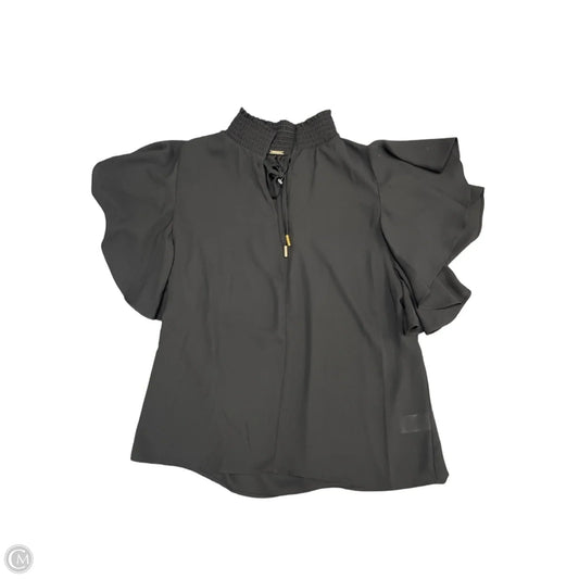 Blouse Short Sleeve By T Tahari In Black, Size: S