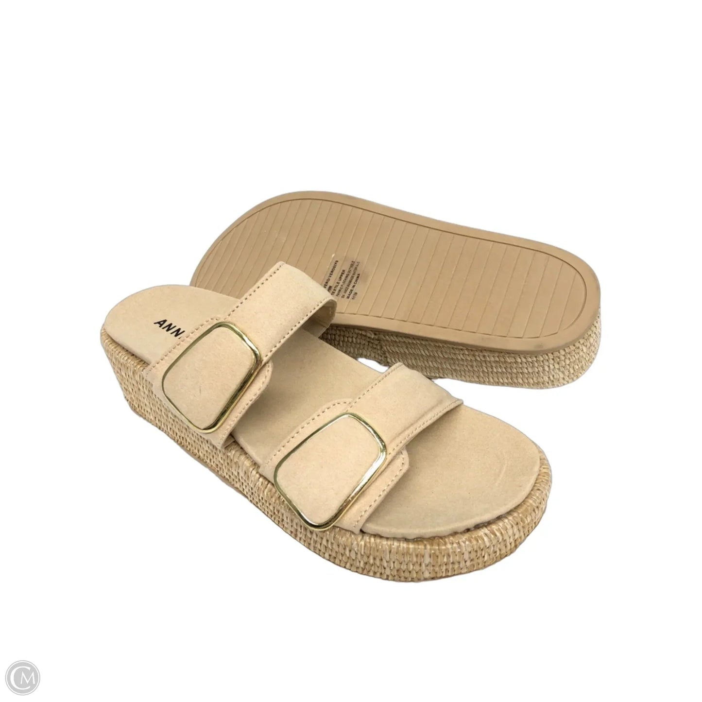 Sandals Heels Wedge By Anne Klein In Tan, Size: 9