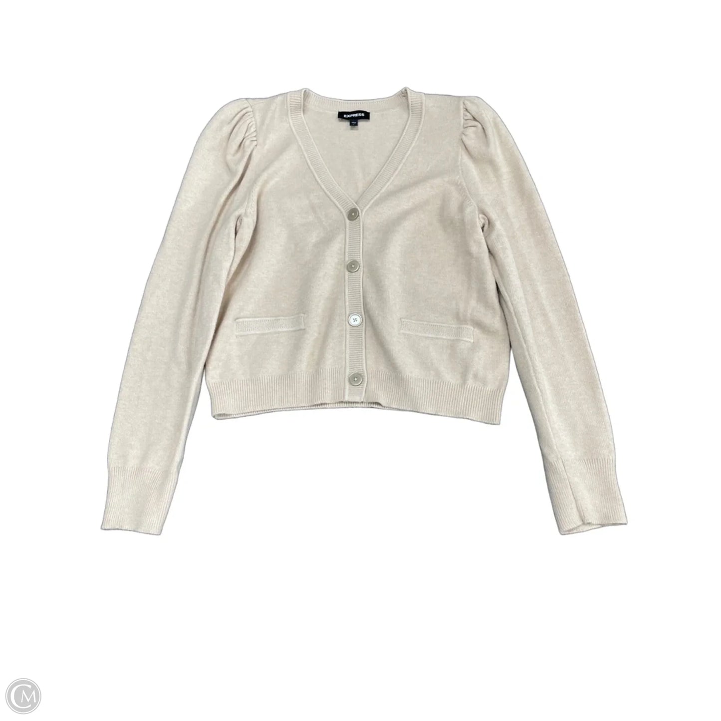 Sweater Cardigan By Express In Tan, Size: L