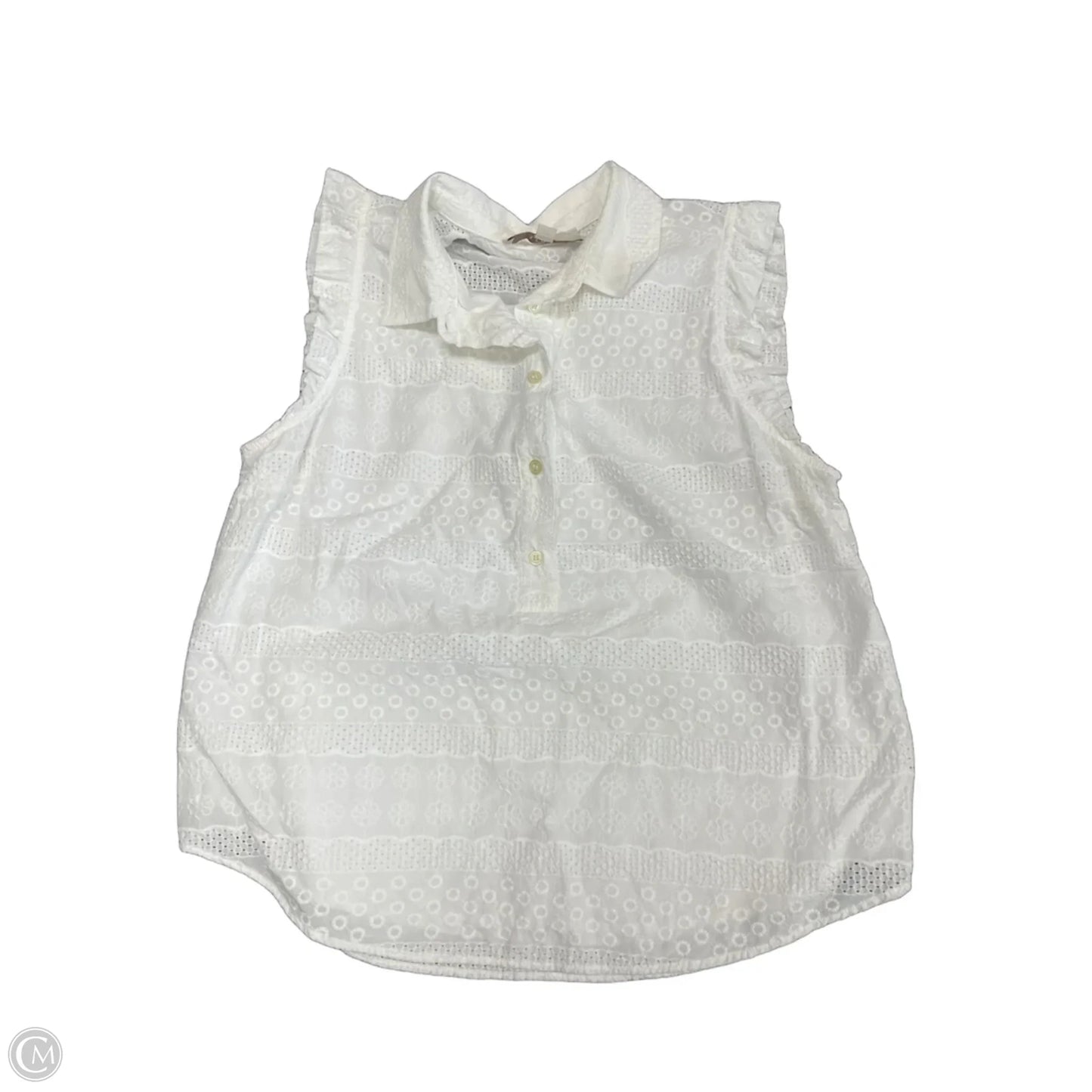 Top Sleeveless By Loft In White, Size: L
