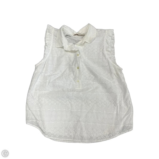 Top Sleeveless By Loft In White, Size: L