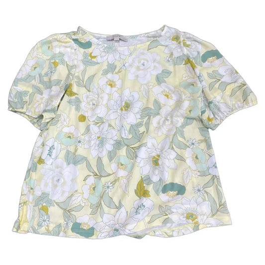 Top Short Sleeve By Loft In Green & Yellow, Size: Lp