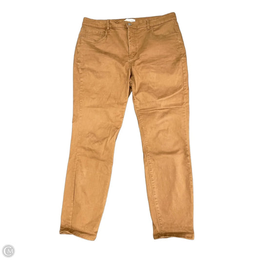 Jeans Straight By Loft In Tan Denim, Size: 14