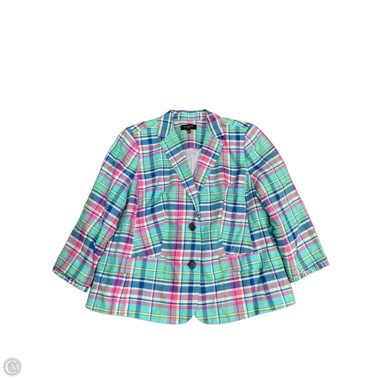 Blazer By Talbots In Plaid Pattern, Size: 18