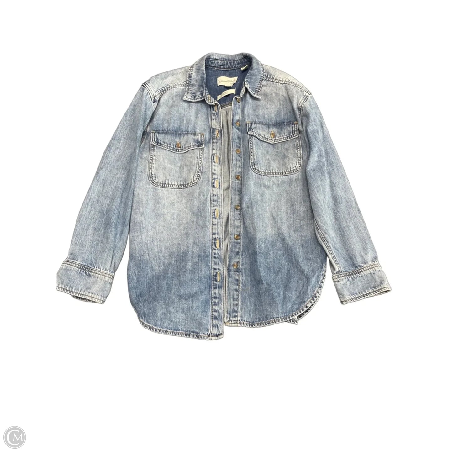Jacket Shirt By Universal Thread In Blue Denim, Size: S