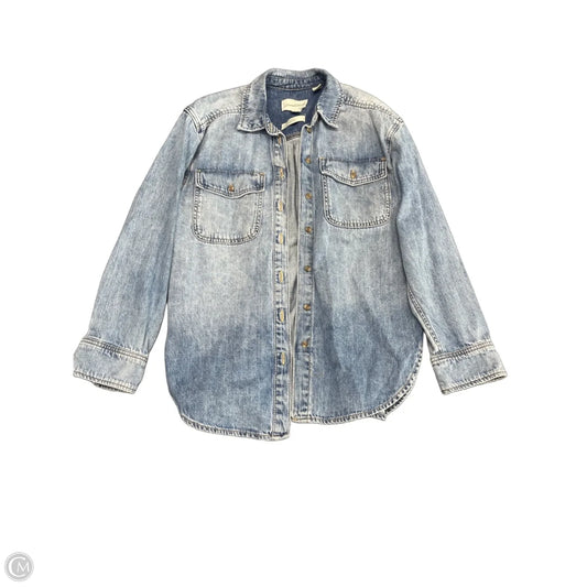 Jacket Shirt By Universal Thread In Blue Denim, Size: S