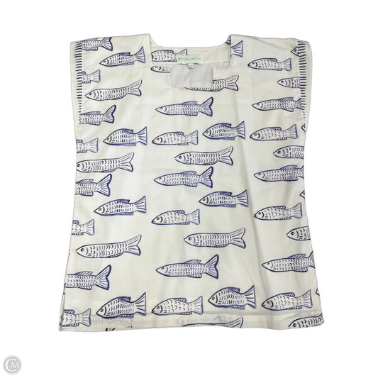 Top Short Sleeve By Cmb In Blue & White, Size: S
