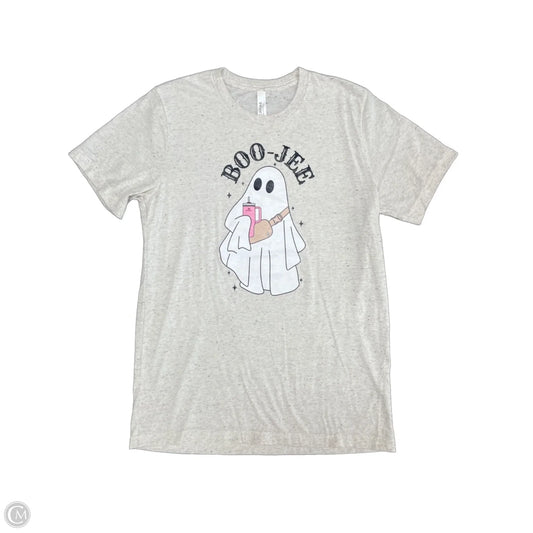Top Short Sleeve Basic By Canvas In Beige, Size: M
