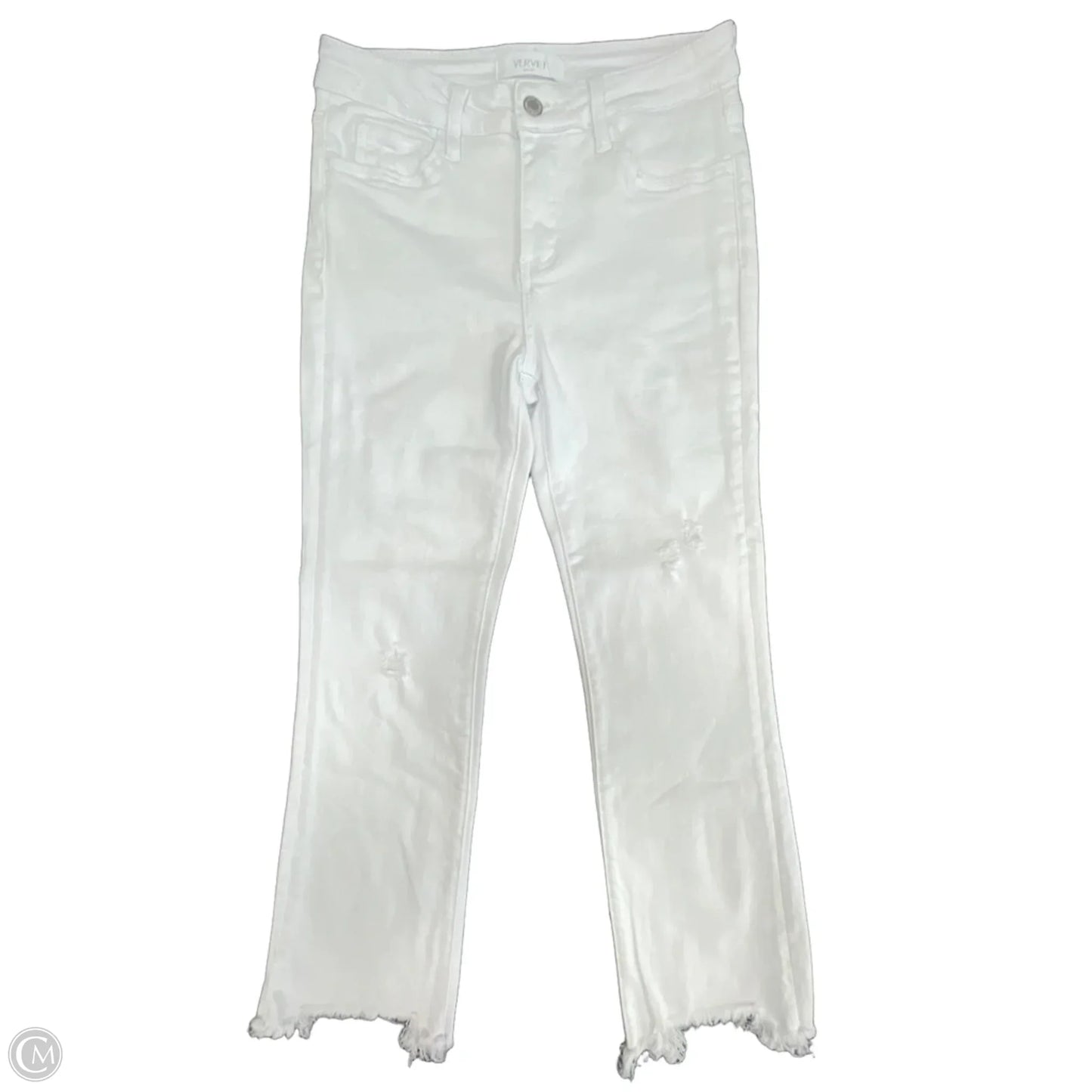 Jeans Straight By Vervet In White Denim, Size: 4
