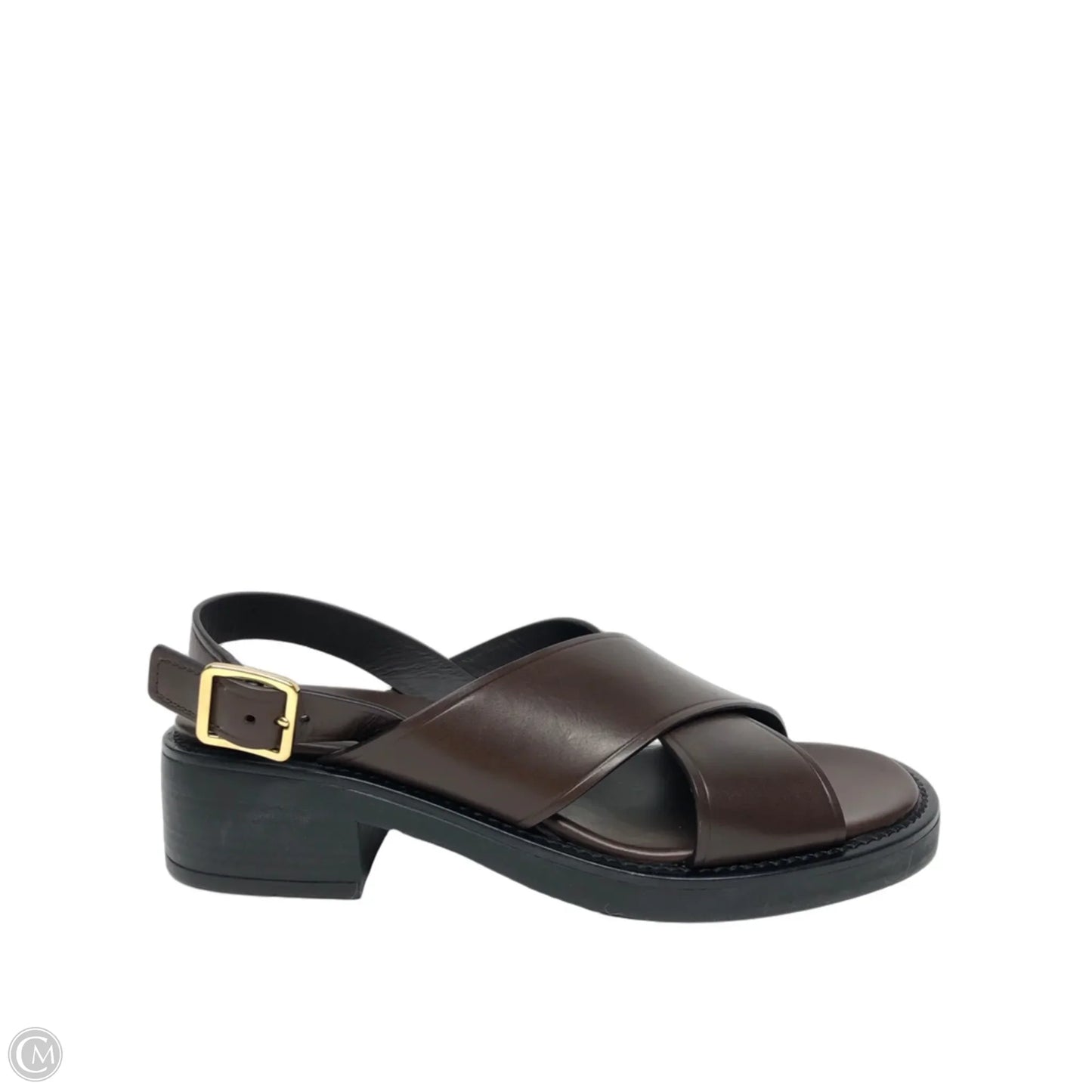 Sandals Luxury Designer By Prada In Brown, Size: 9.5