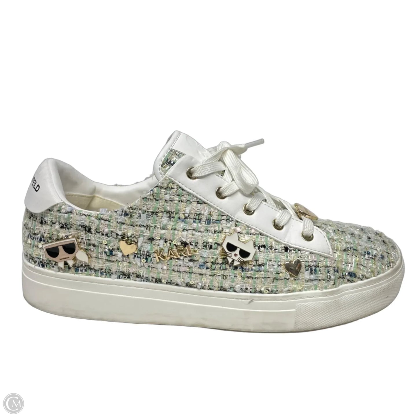 Shoes Designer By Karl Lagerfeld In Green & White, Size: 11