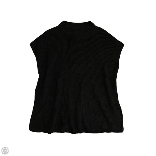 Sweater Short Sleeve By Eileen Fisher In Black, Size: L