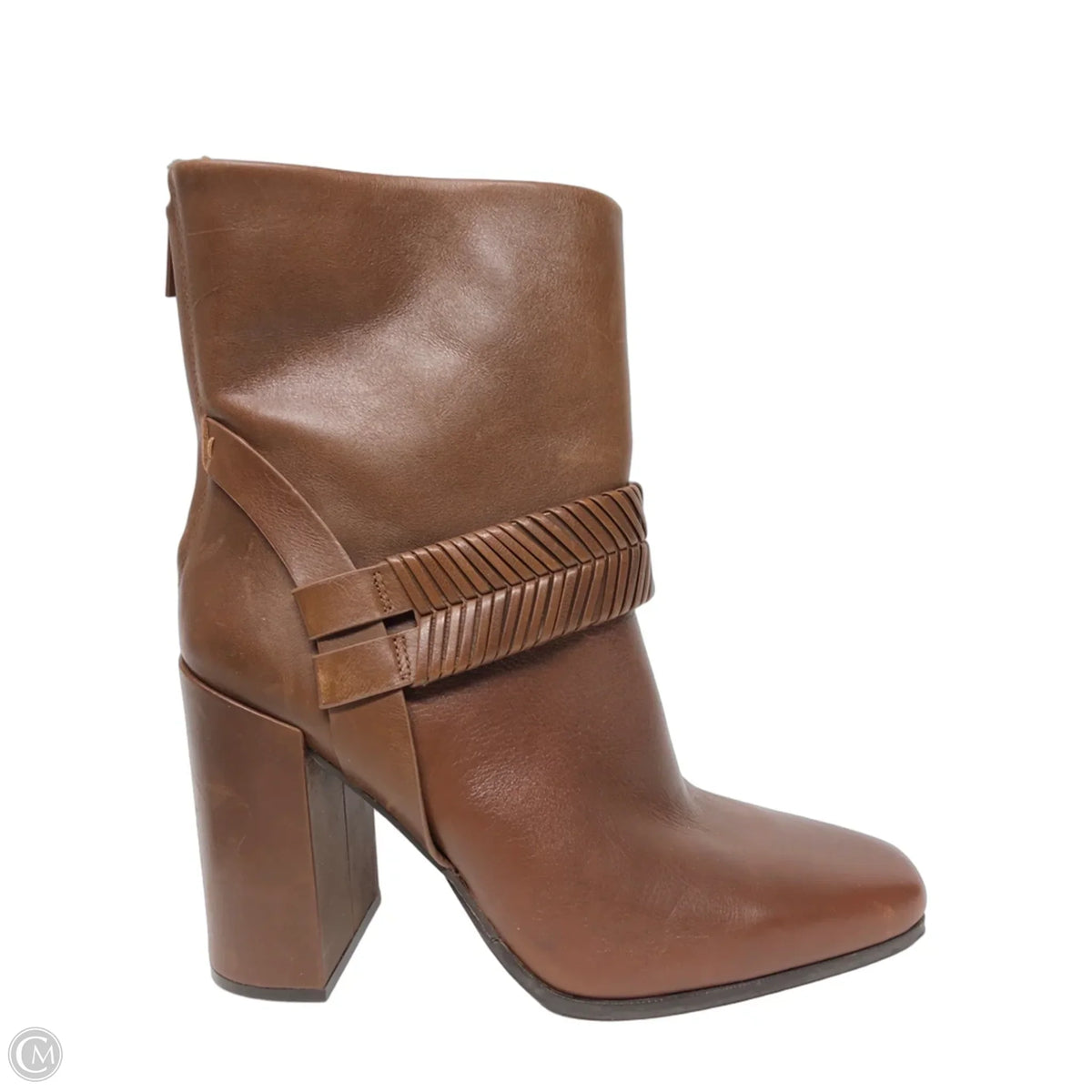 Boots Ankle Heels By Cmc In Brown, Size: 8