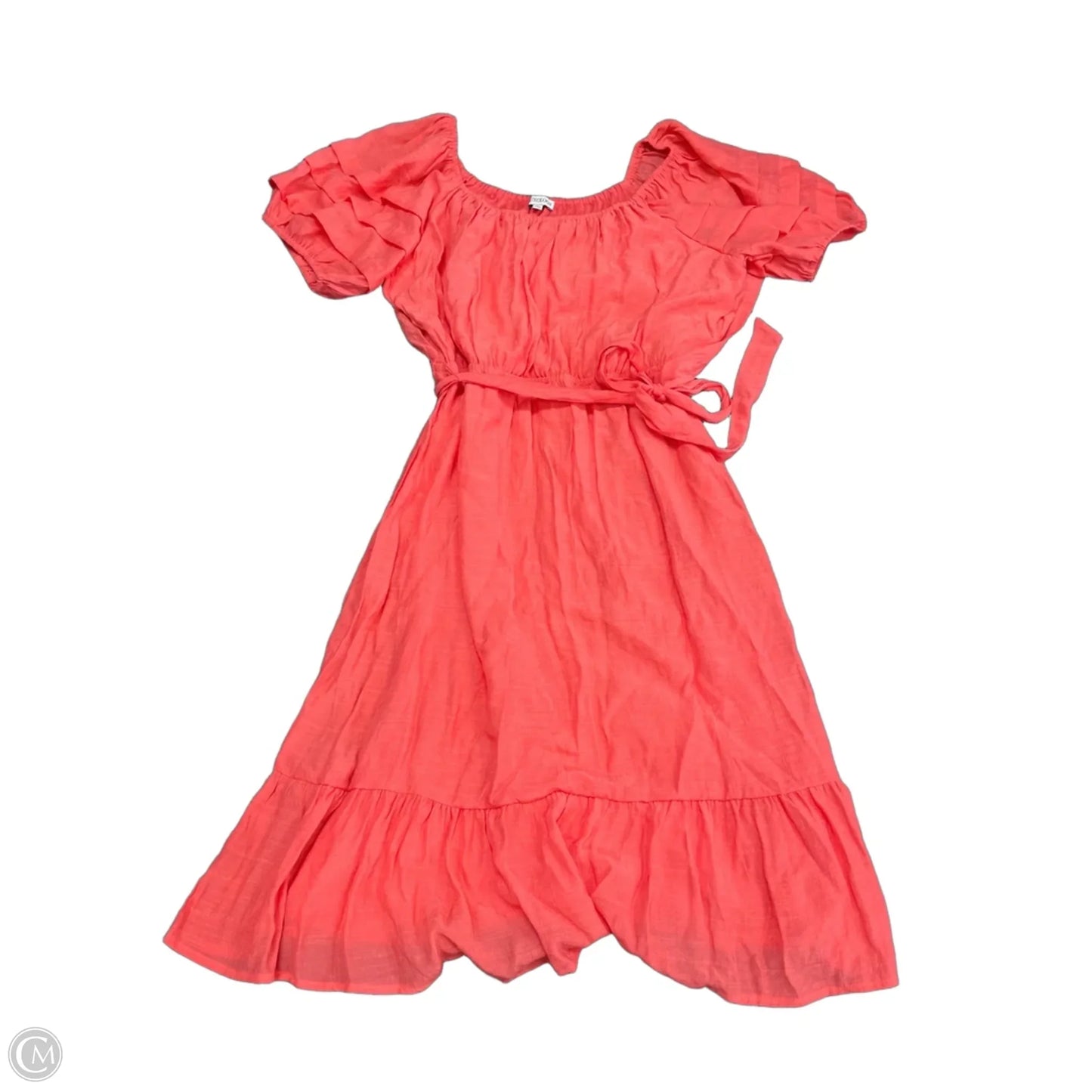 Dress Casual Midi By Luxology In Coral, Size: Xl