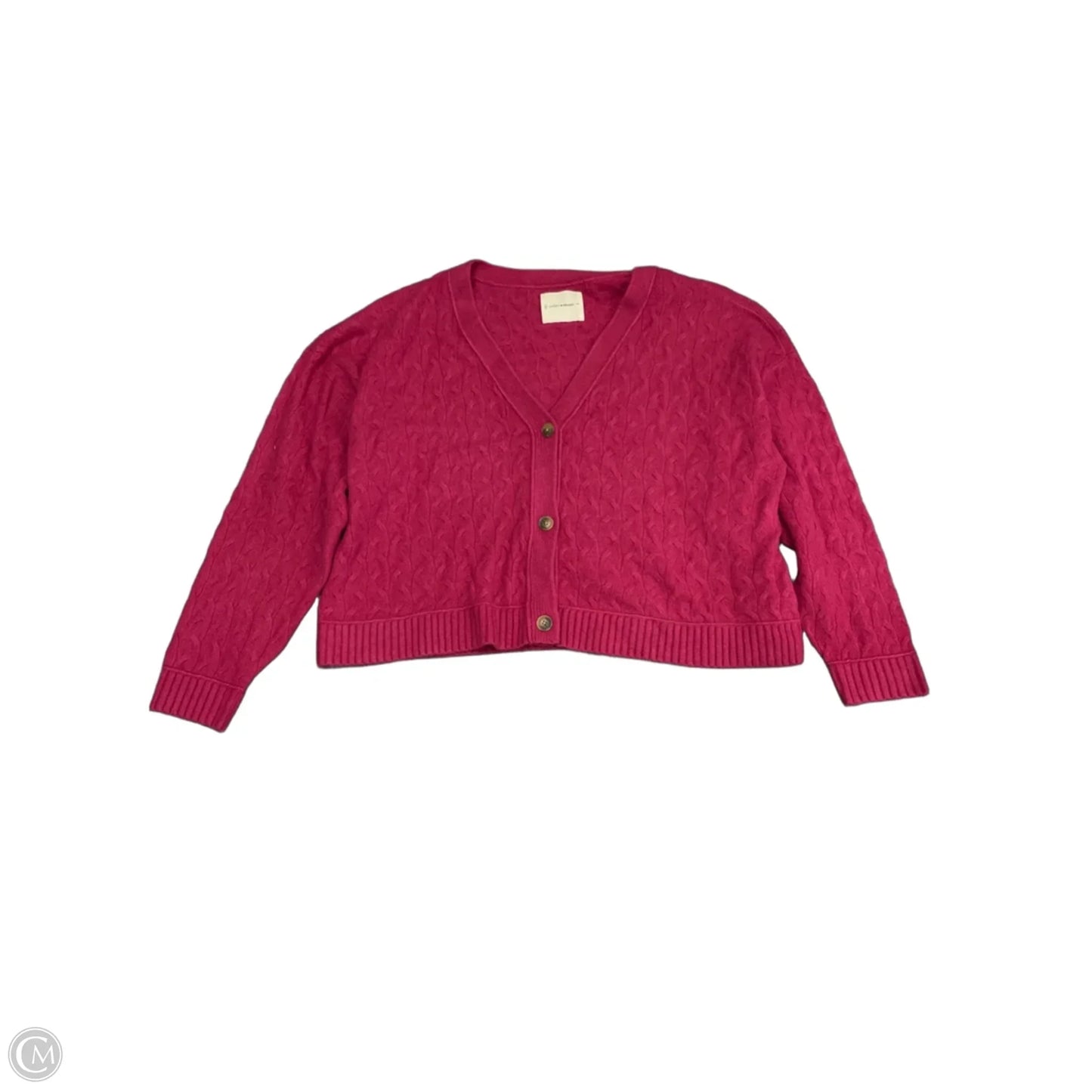 Sweater Cardigan By Lucky Brand In Pink, Size: Xxl