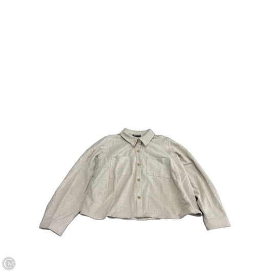 Jacket Shirt By Lane Bryant In Beige, Size: 1x