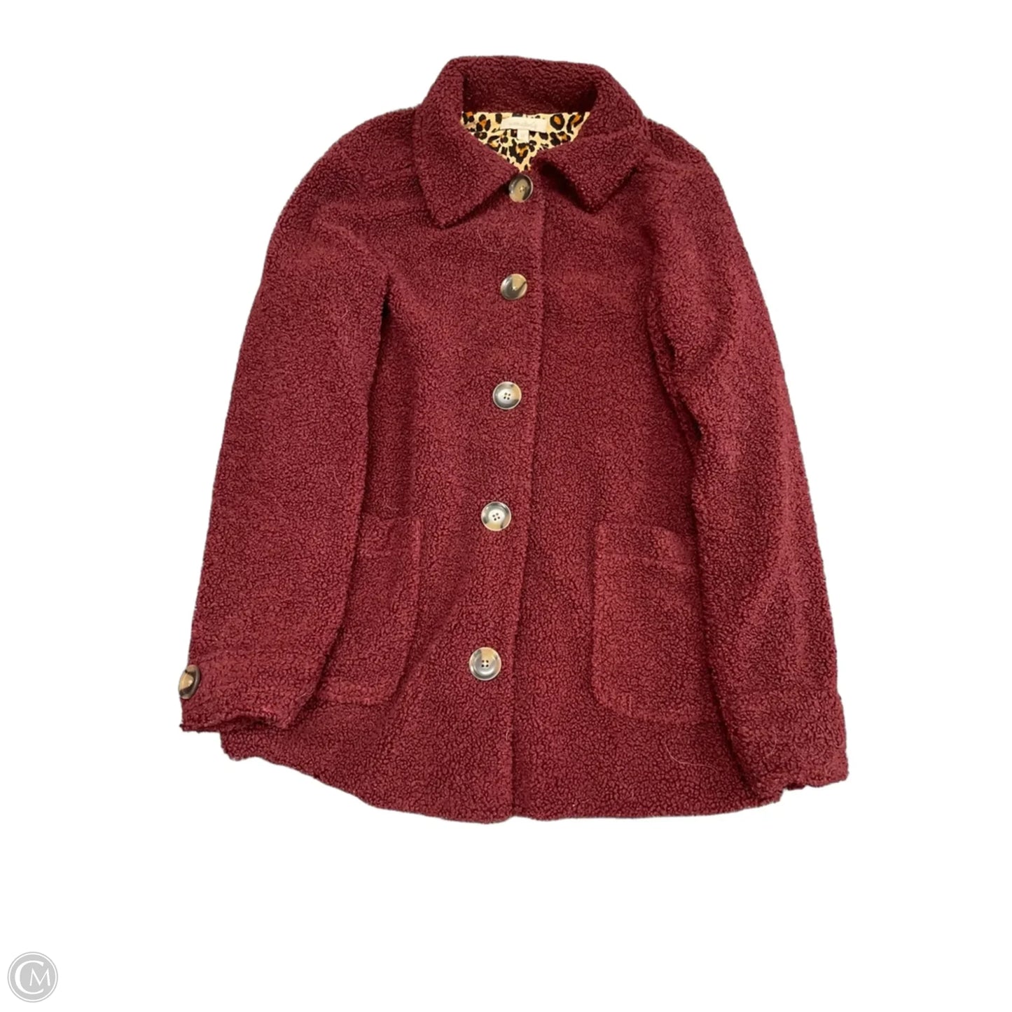 Jacket Fleece By Wonderly In Maroon, Size: M