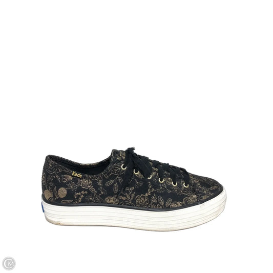 Shoes Sneakers By Keds In Black & Gold, Size: 8