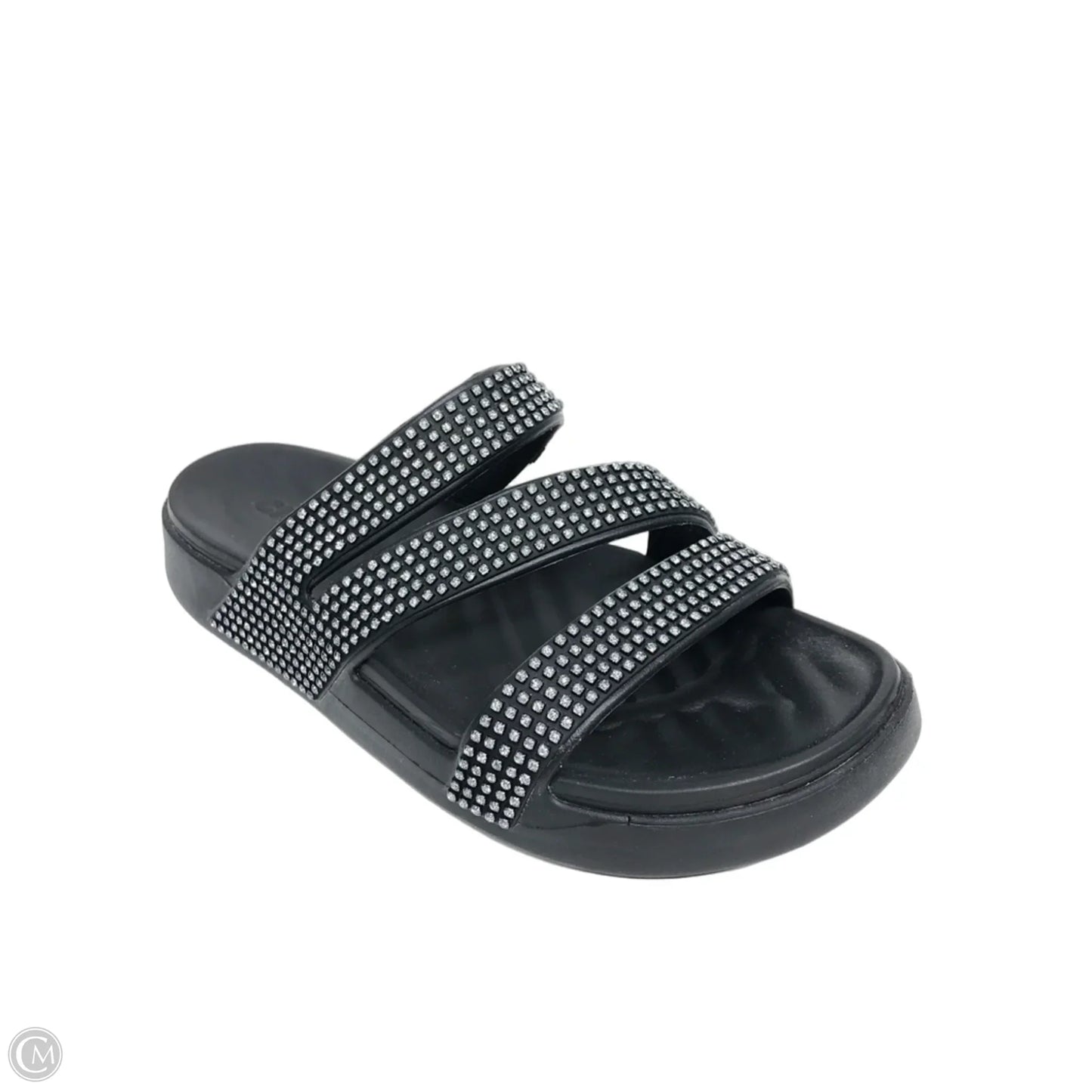 Sandals Heels Wedge By Crocs In Black, Size: 8