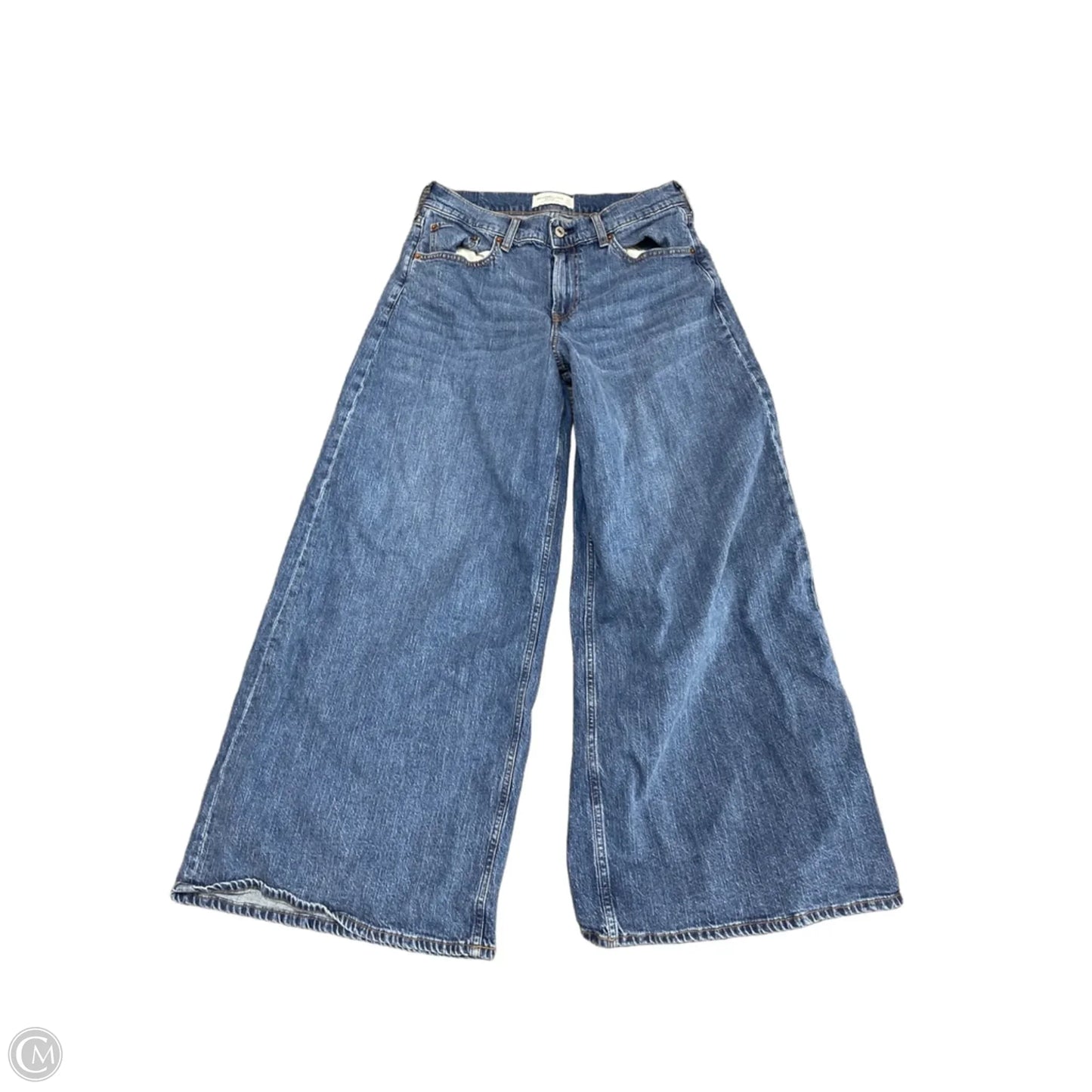 Jeans Wide Leg By Abercrombie And Fitch In Blue Denim, Size: 4p