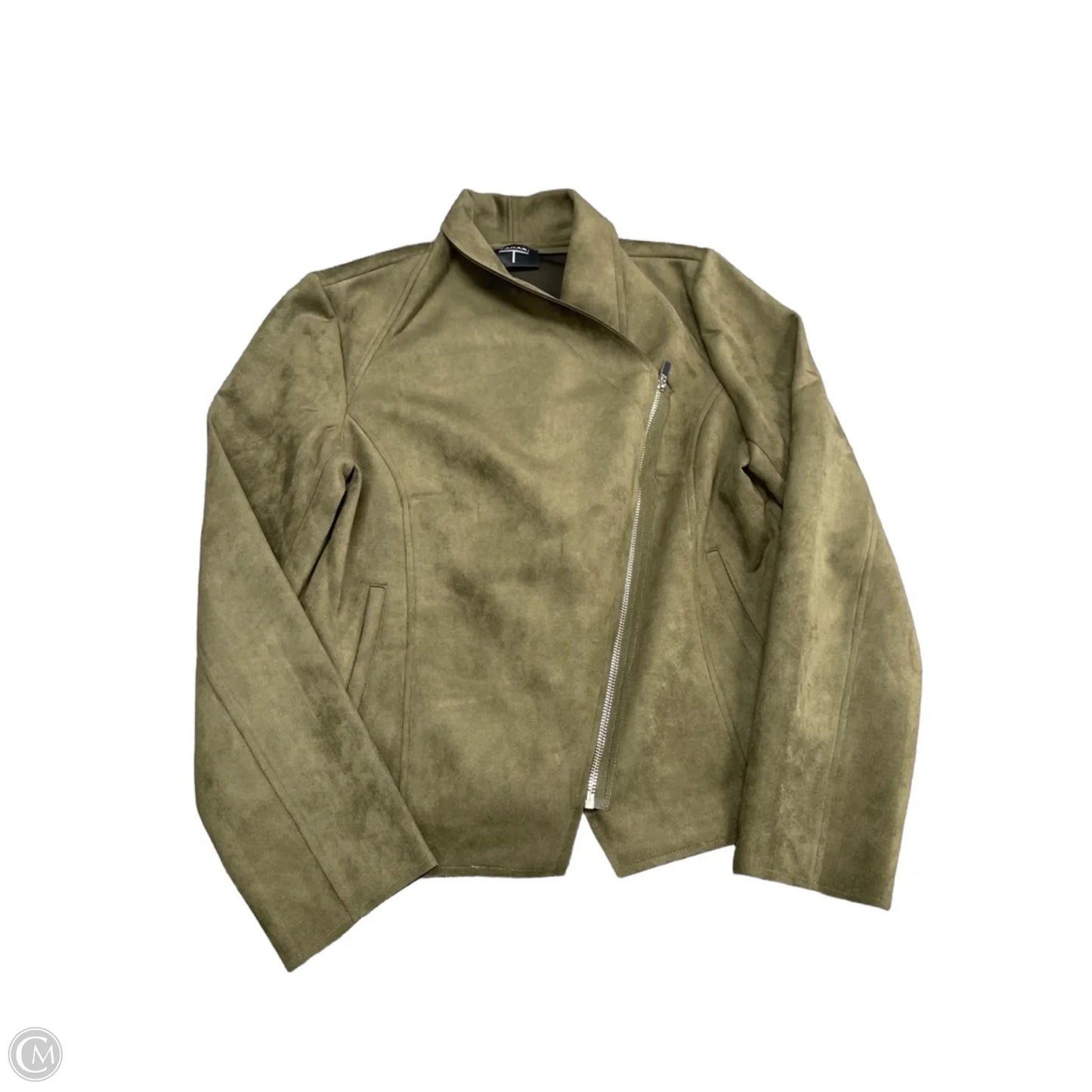 Jacket Moto By Tahari In Green, Size: M